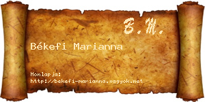 Békefi Marianna névjegykártya