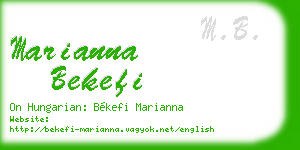 marianna bekefi business card